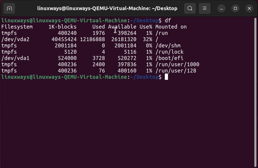 Linux df vs linux du commands compared