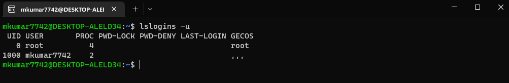 The Simplest Way To Get A User Id On Ubuntu Linux 2 Use the lslogins command to find the user id