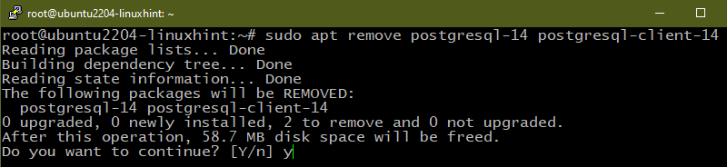Uninstall The Postgresql On Ubuntu 22.04 4 Uninstall the postgresql on ubuntu 22. 04 4