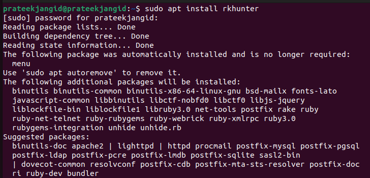 How to install and use rkhunter for security on ubuntu 22. 04