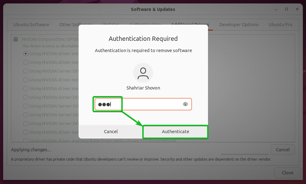 How To Update The Nvidia Drivers On Ubuntu 22.04 Lts 12 Graphical user interface, application description automatically generated