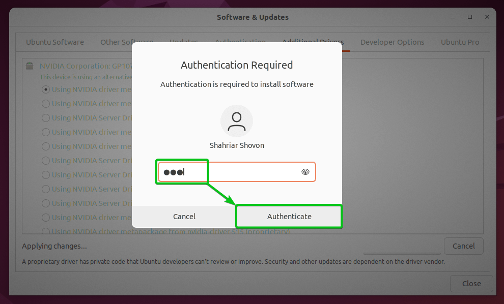 How To Update The Nvidia Drivers On Ubuntu 22.04 Lts 13 Graphical user interface, application description automatically generated