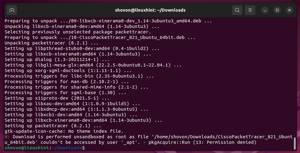 How To Install Cisco Packet Tracer On Ubuntu 22.04 Lts 19 A screenshot of a computer program description automatically generated with medium confidence