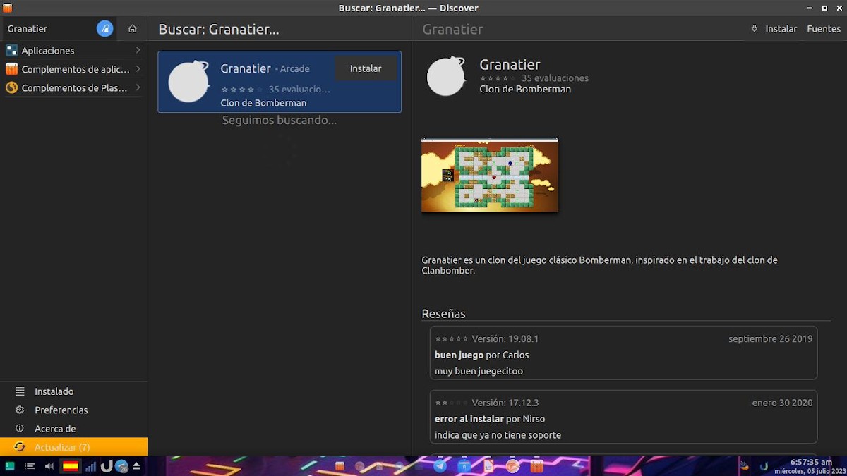 Conociendo Las Aplicaciones De Kde Con Discover – Parte 17 10 Instalación de granatier usando discover - 3