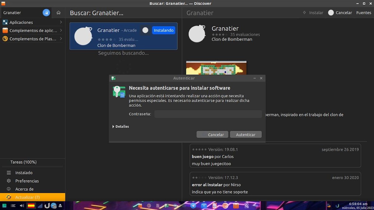 Conociendo Las Aplicaciones De Kde Con Discover – Parte 17 11 Instalación de granatier usando discover - 4