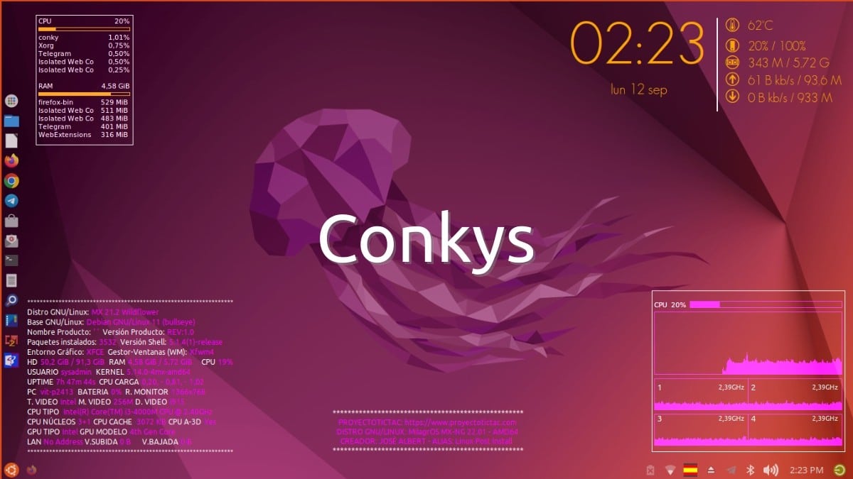 #Viernesdeescritorio 07Jun23: El Nuestro Y Un Top 10 Con Los Mejores De Hoy 2 El arte de personalizar gnu/linux: usando conkys en el escritorio ii