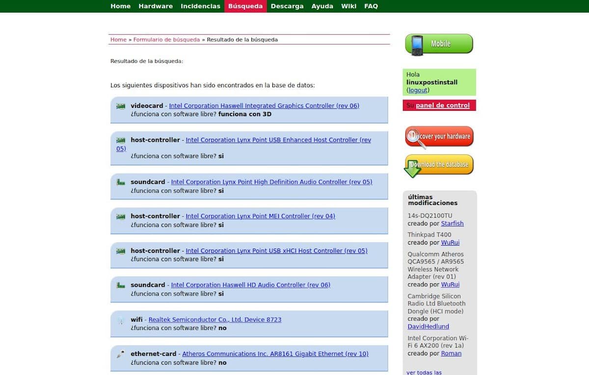 H-Node: Sitio Web Para Validar Si Un Hw Es Compatible Con Linux 5 Salida de la orden de comando por terminal siguiente: "lspci -vmmnn"