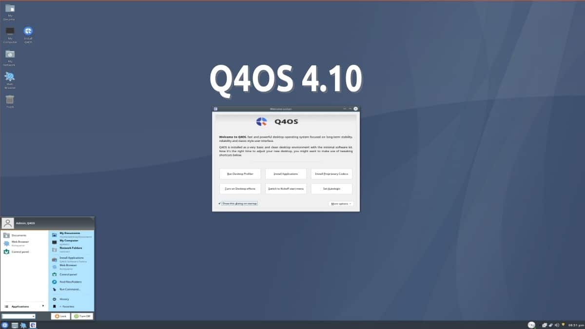 Q4Os 5.2: Novedades De Una Distro Basada En Debian Con Trinity 2 Q4os 4. 10 y otros lanzamientos recientes durante agosto