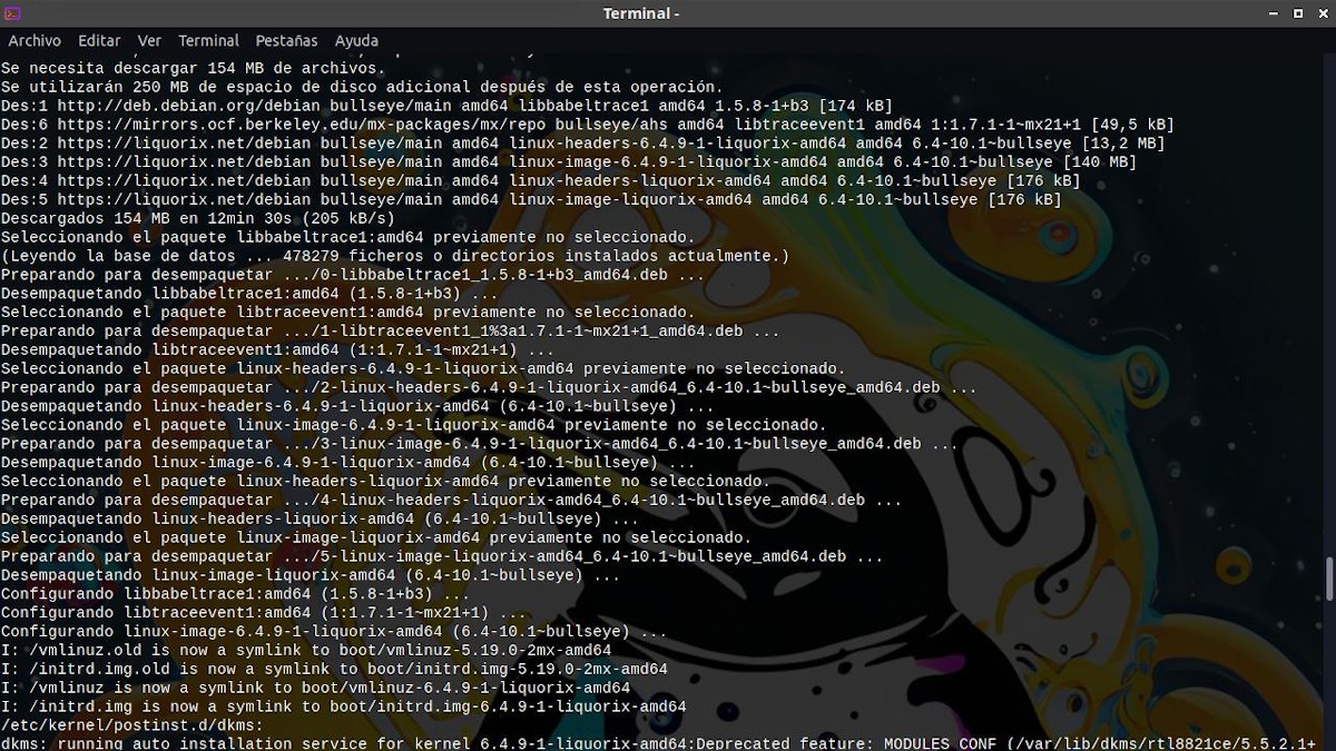 Liquorix: Un Kernel Linux Alternativo De Bajo Consumo Y Latencia 6 Instalación de kernel linux liquorix - pantallazo 3