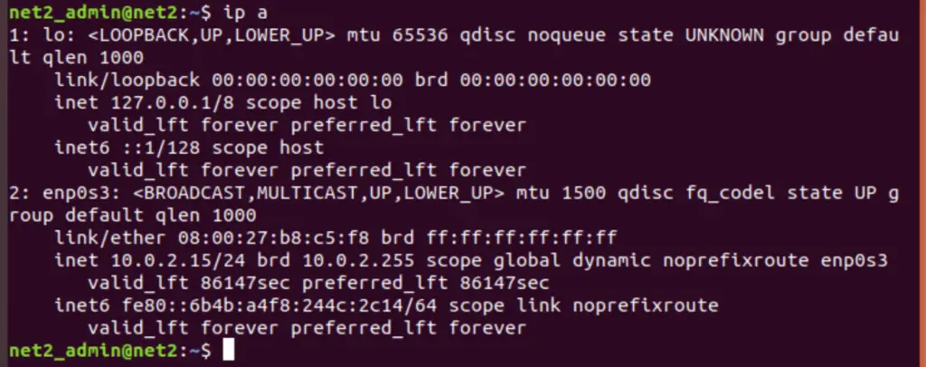 How To Configure Network Settings In Ubuntu 22.04 4 Command ip a