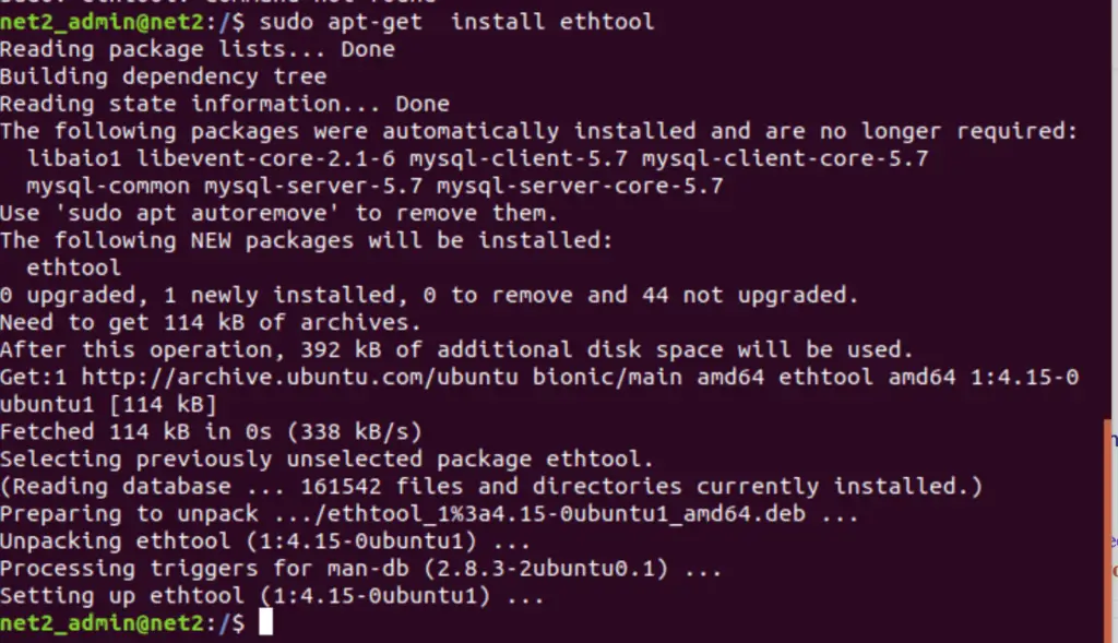 How To Configure Network Settings In Ubuntu 22.04 7 Command apt-get install ethtool