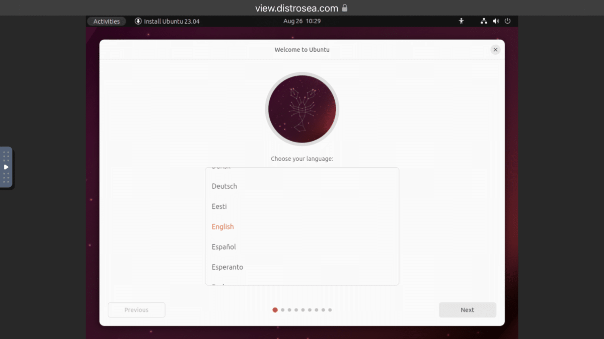 Cómo Usar Ubuntu Desde Tu Teléfono Móvil O Tablet (Gracias A Distrosea) 6 Elegir idioma