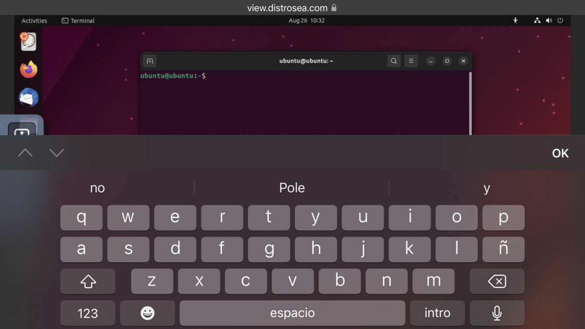 Cómo Usar Ubuntu Desde Tu Teléfono Móvil O Tablet (Gracias A Distrosea) 12 Teclado nativo del móvil en ubuntu