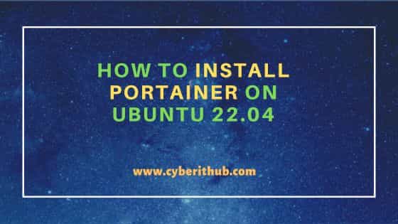 How to install portainer on ubuntu 22. 04