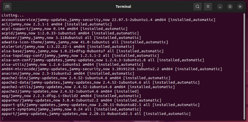 How To List All Installed Packages In Ubuntu Using Apt? 5 How to list all installed packages in ubuntu using apt? 5