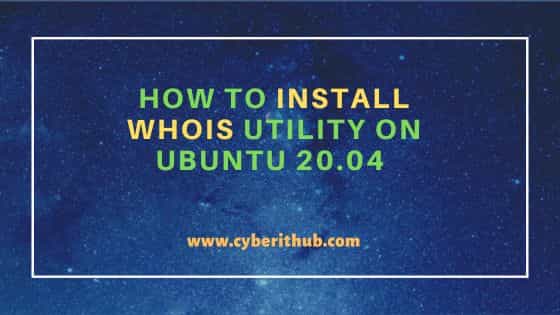 How to install whois utility on ubuntu 20. 04