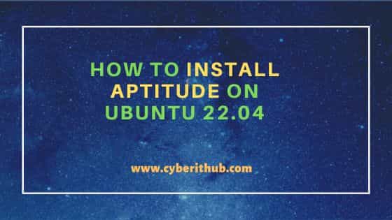 How to install aptitude on ubuntu 22. 04