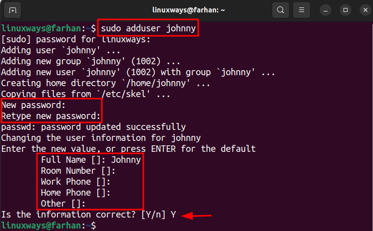How to add user on ubuntu 22. 04