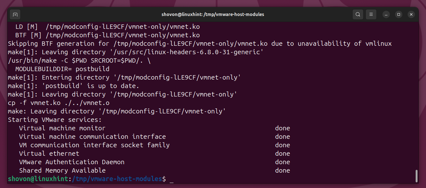 How To Compile The Vmware Workstation Pro Kernel Modules On Ubuntu/Debian 18 How to compile the vmware workstation pro kernel modules on ubuntu/debian 18