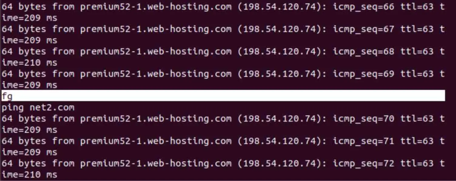 Linux Processes: A Beginner’s Guide To Understanding &Amp; Management 11 Fg command output - ping process brought to foreground