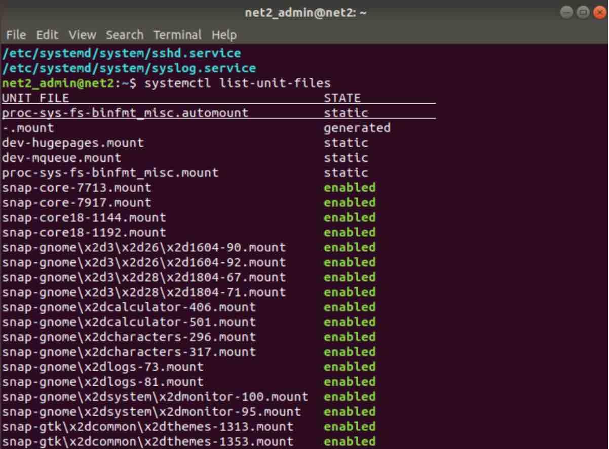How To Manage Ubuntu Boot Services: List, Start, And Stop Systemd Services At Startup 3 Systemctl list enabled services output