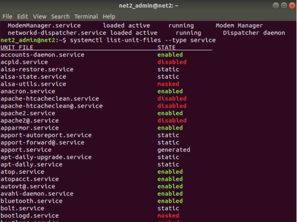 How To Manage Ubuntu Boot Services: List, Start, And Stop Systemd Services At Startup 11 Systemctl list-unit-files --type service output