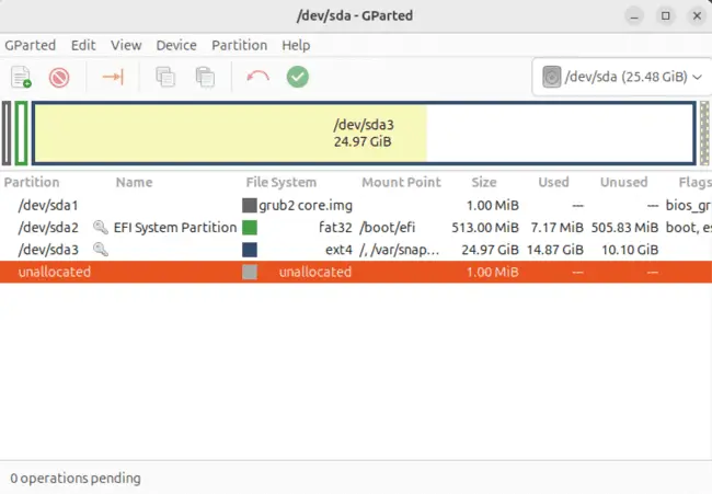 Maximize Ubuntu 24.04 Speed And Efficiency: A Complete Tuning Guide 15 Gparted window