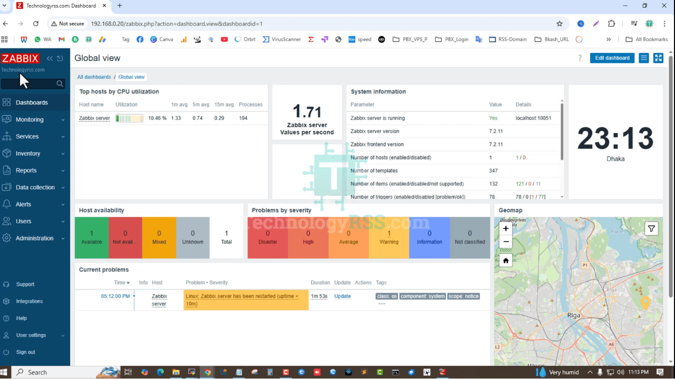 How To Install Zabbix Server 7.2 On Ubuntu 22.04 6 Zabbix 7. 2-dashboard