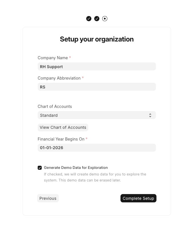How To Install Erpnext On Ubuntu 26.04 4 Organizaiton setup on erpnext